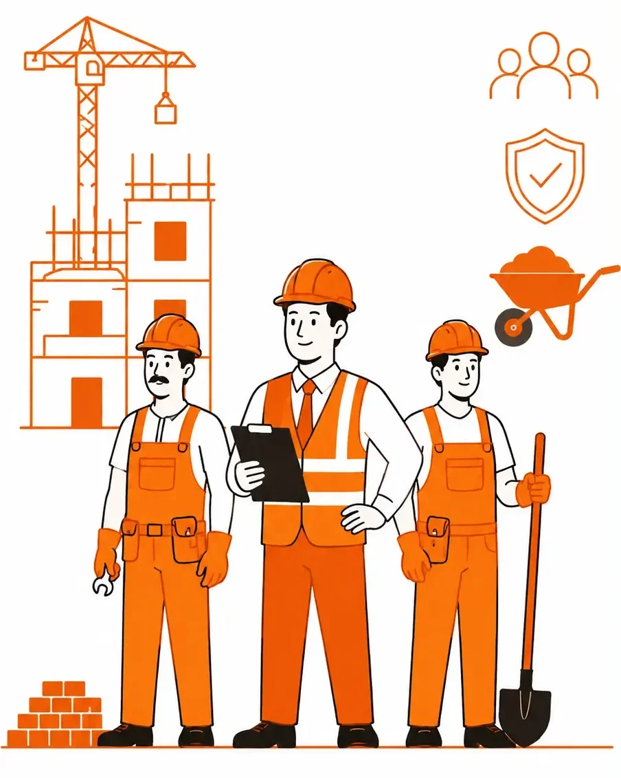 Labour contractor in Vadodara providing skilled construction workers and reliable manpower services